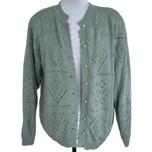 Vintage knit eyelet cardigan
